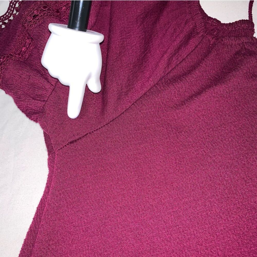 Boho Peasant Top Girls Small 6-7 shirt Blouse Flowy Hippie Fall School Burgundy - Picture 5 of 8